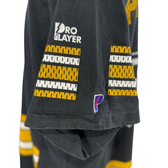 Vintage Pro Player Penguins NHL Eastern Conference Jersey XXL Black & Yellow 90s - Picture 9 of 9
